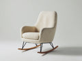 Fauteuil à bascule en tissu bouclé métal bois 75x85x95 cm beige style moderne scandinave confort salon