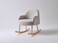 Fauteuil à bascule en tissu bouclé bois massif 72x78x85 cm - beige - style scandinave moderne fauteuil relax intérieur
