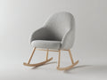 Fauteuil à bascule 78x82x95 cm - tissu bouclé gris clair structure bois naturel design moderne intérieur