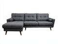 Canapé d'angle 250x160x80 cm - tissu gris design contemporain chaise longue modulable pieds bois salon intérieur