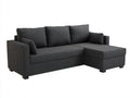 Canapé d'angle 250x160x80 cm - tissu gris foncé chaise longue design contemporain pieds bois salon intérieur modulable