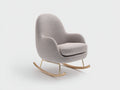 Fauteuil à bascule design 75x70x95 cm - rocking chair en tissu bouclé beige et métal doré - style moderne pour salon et chambre
