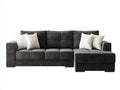 Canapé d'angle en tissu gris avec méridienne droite - Canapé moderne style contemporain salon intérieur 260x170x85 cm