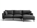 Canapé d'angle en tissu gris foncé avec méridienne droite - Canapé moderne style contemporain salon intérieur 240x150x85 cm