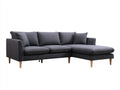 Canapé d'angle en tissu gris foncé avec méridienne droite - Canapé moderne style contemporain salon intérieur 255x165x85 cm