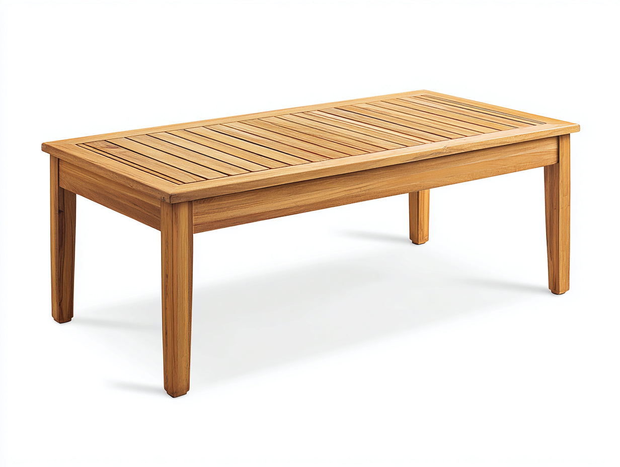 Table de jardin 160x80x75 cm - bois massif lattes design extérieur contemporain - bois naturel - table de repas extérieure style moderne
