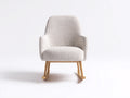 Fauteuil à bascule 72x70x88 cm - rocking chair en tissu bouclé beige et bois naturel - design scandinave pour salon chambre et espace détente